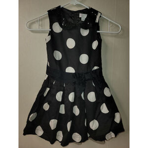 Girls The Children's Place Dress Black/White Polka Dot Size 5